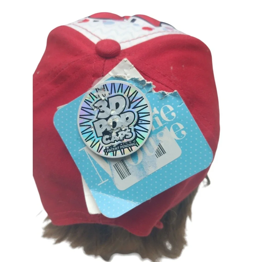 Girdles Minnie Mouse 3D Pop Out Minnie Face hat, Red &‎ Silver Cap, Adjustable